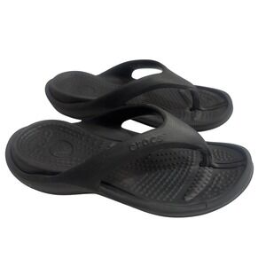 Crocs Classic Flip Black Thong Sandals Mens 6 Womens 8 10024 Water Friendly